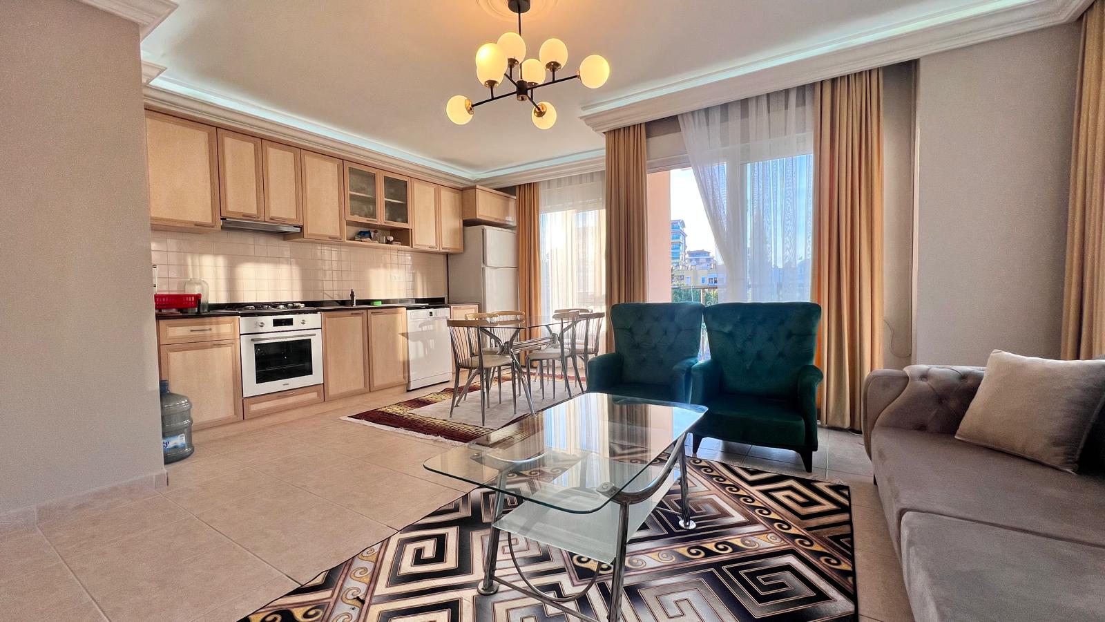 ALANYA MERKEZDE DENİZ KALE MANZARALI EŞYALI DAİRE - 1