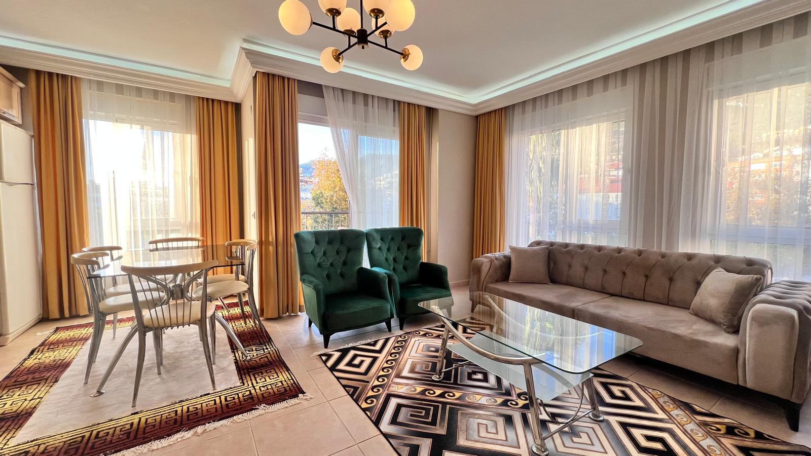 ALANYA MERKEZDE DENİZ KALE MANZARALI EŞYALI DAİRE - 3