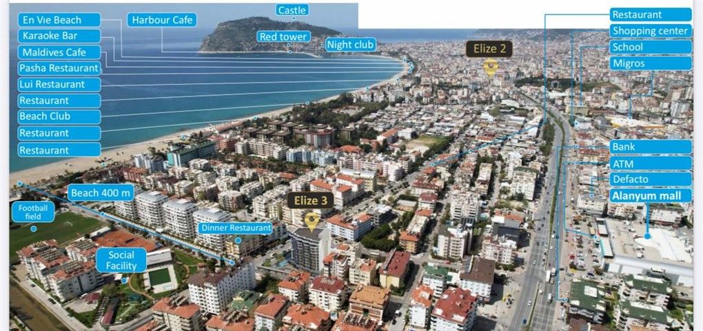 ALANYA CUMHURİYET BÖLGESİNDE LÜKS SİTEDE 1+1 - 13
