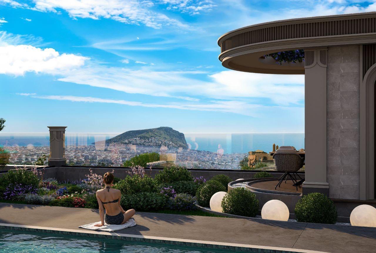 FLOW VILLAS – Alanya Tepe'de Deniz ve Kale Manzaralı 8+1 Lüks Villalar - 13
