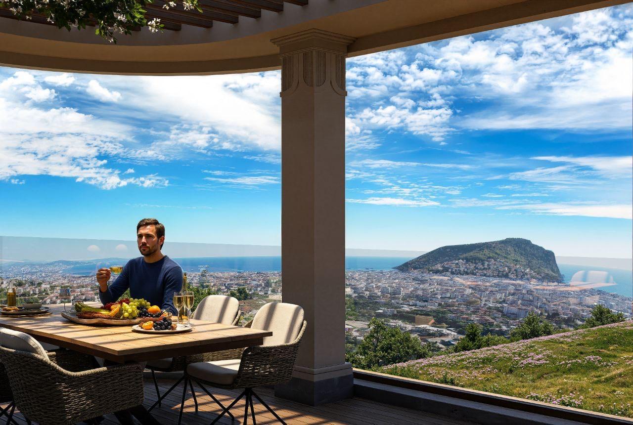FLOW VILLAS – Alanya Tepe'de Deniz ve Kale Manzaralı 8+1 Lüks Villalar - 16